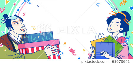 Ukiyo-e shopping festival banner 65670641