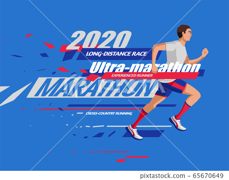 Flat style marathon banner design 65670649