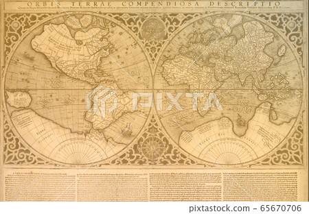 Antique World Map vintage background 65670706