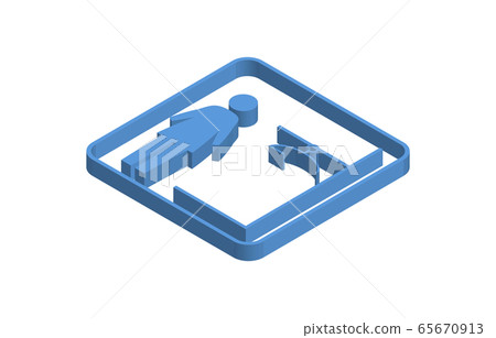 Blue isometric icon illustration of girls changing room Blue isometric icon illustration of girls changing room 65670913