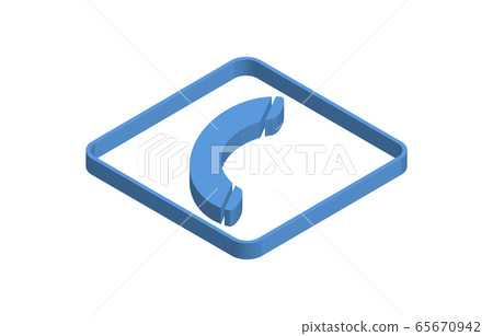 Telephone contact blue isometric icon illustration Telephone contact blue isometric icon illustration 65670942
