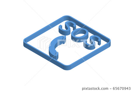 SOS emergency call blue isometric icon illustration SOS emergency call blue isometric icon illustration 65670943