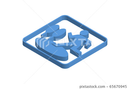 Wide area shelter blue isometric icon illustration Wide area shelter blue isometric icon illustration 65670945