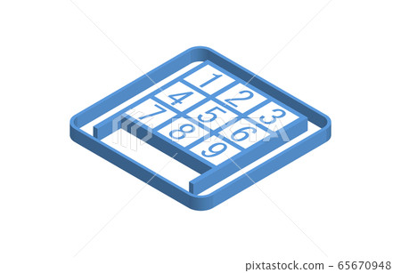 Struck out blue isometric icon illustration 65670948