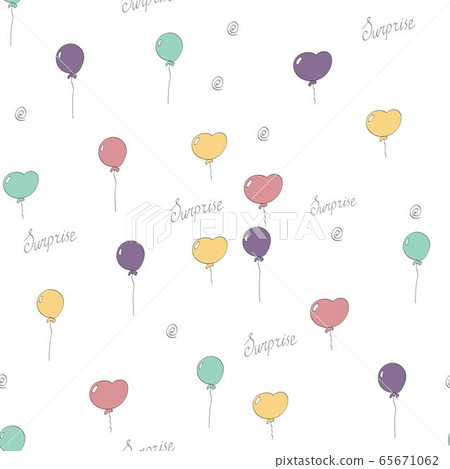 Pattern with colorful baloons and elements 65671062