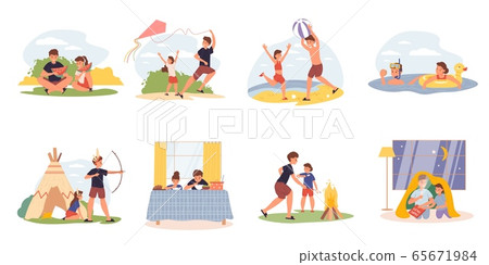 Brother sister everyday life activities scene set 65671984