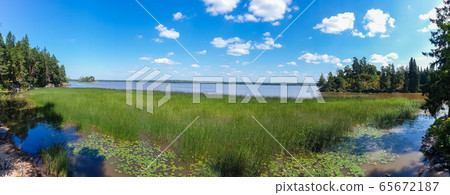 Landscape view in Monrepo park in Vyborg, Russia 65672187