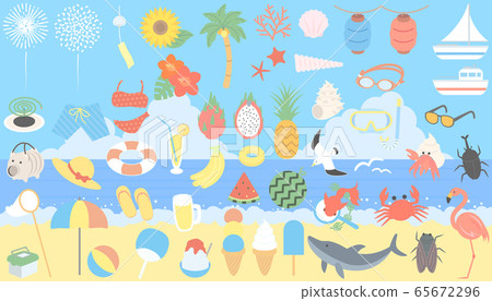 Summer illustration set 65672296