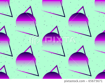 Retro futuristic seamless pattern. 80s retro 65673671