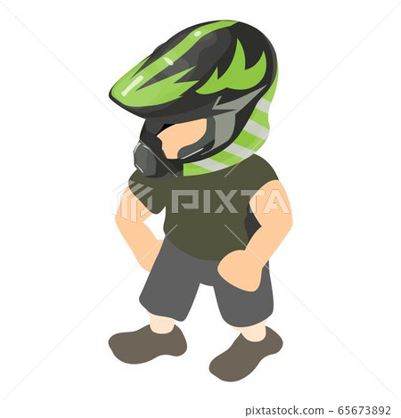 Motorcyclist icon, isometric style Motorcyclist icon, isometric style 65673892
