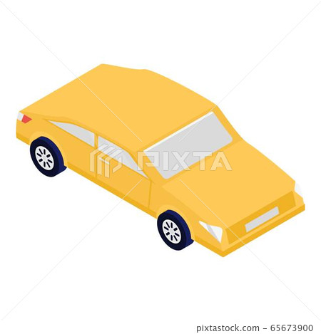 Yellow car icon, isometric style Yellow car icon, isometric style 65673900