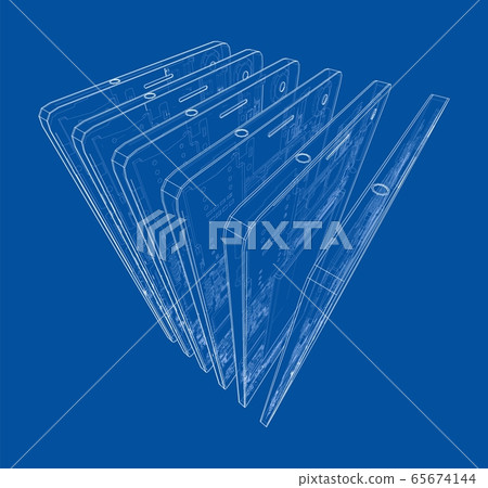 Smartphones concept outline. Vector Smartphones concept outline. Vector 65674144