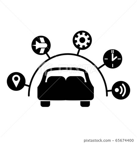 Driverless car icon, simple style 65674400