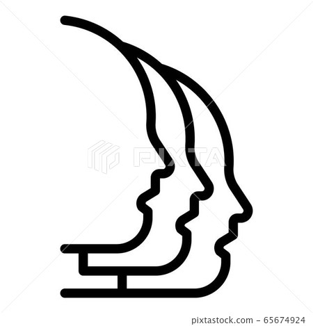 Bipolar split icon, outline style 65674924