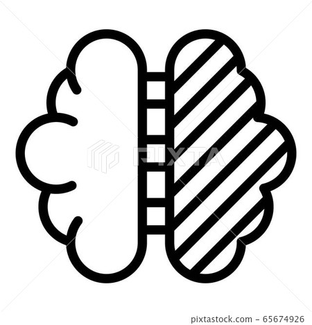 Bipolar brain icon, outline style 65674926