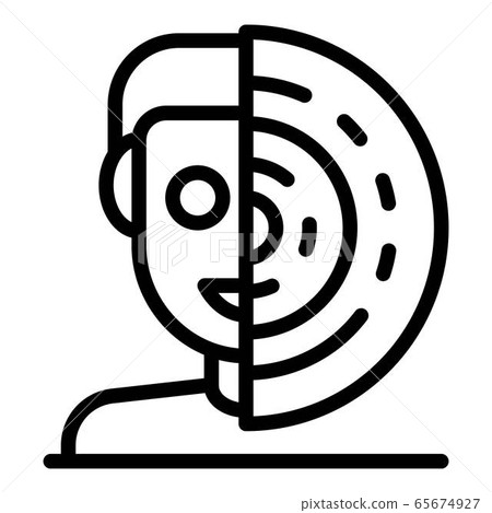 Smiling man bipolar icon, outline style Smiling man bipolar icon, outline style 65674927