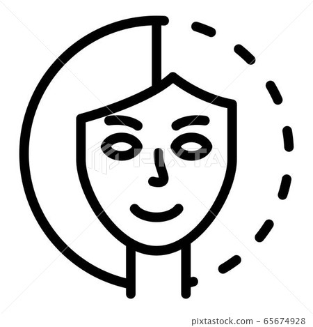 Smiling woman bipolar icon, outline style Smiling woman bipolar icon, outline style 65674928