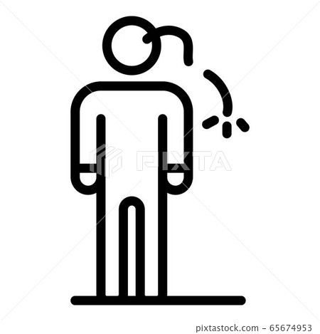 Man anxiety icon, outline style Man anxiety icon, outline style 65674953