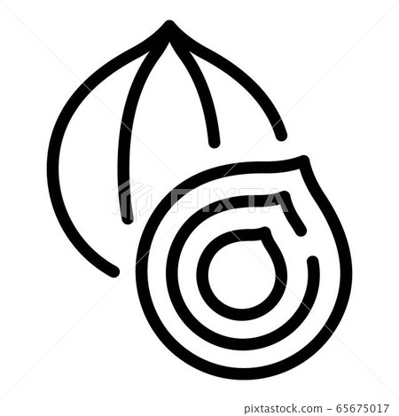 Fresh onion icon, outline style - Stock Illustration [65675017] - PIXTA