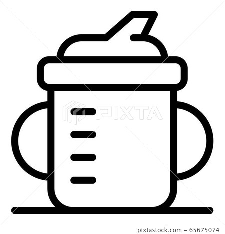 Baby milk cup icon, outline style Baby milk cup icon, outline style 65675074