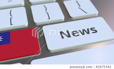 News text and flag of Taiwan on the keys of a computer keyboard. National online media related conceptual 3D rendering News text and flag of Taiwan on the keys of a computer keyboard. National online media related conceptual 3D rendering 65675342