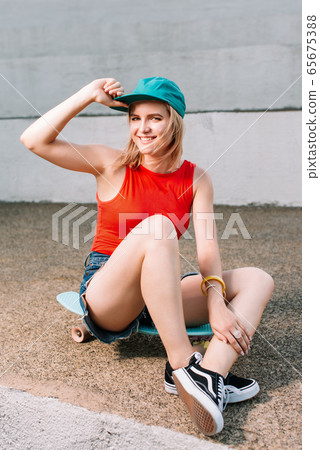 bright, athletic and sexy girl with blond hairs bright, athletic and sexy girl with blond hairs 65675388