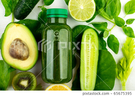 Close-up, a view from above on a freshly squeezed 65675395