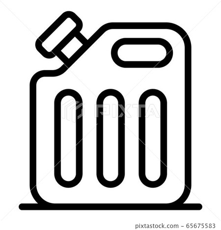 Plastic fuel canister icon, outline style Plastic fuel canister icon, outline style 65675583