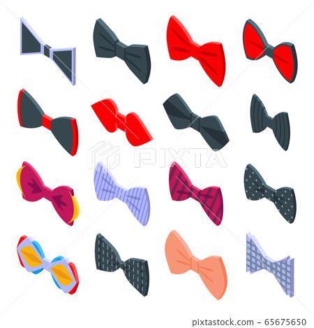 Bowtie icons set, isometric style 65675650