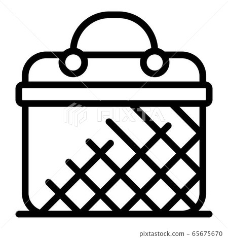 Traditional basket icon, outline style Traditional basket icon, outline style 65675670
