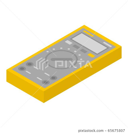Yellow multimeter icon, isometric style Yellow multimeter icon, isometric style 65675807