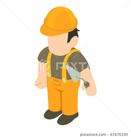 Bricklayer icon, isometric style Bricklayer icon, isometric style 65676200