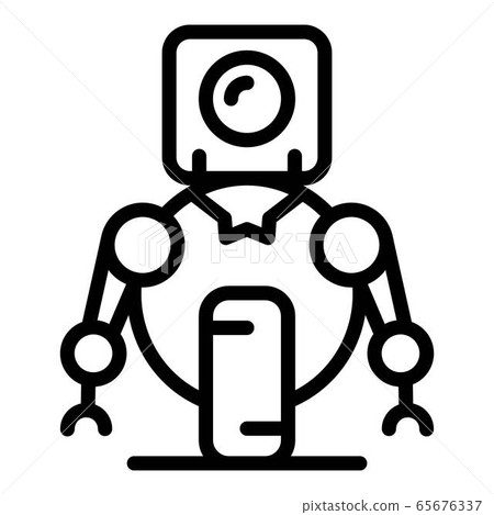 One wheel robot icon, outline style One wheel robot icon, outline style 65676337
