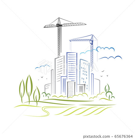 Abstract illustration of the city development Abstract illustration of the city development 65676364