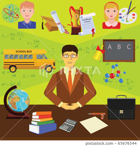 Color vector clip art. Infographics education. Profession of the teacher 65676544