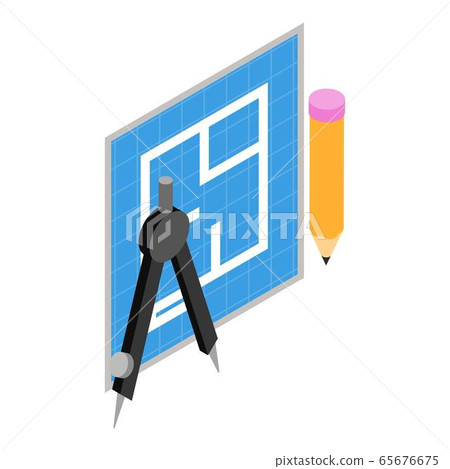 Geometry icon, isometric style 65676675