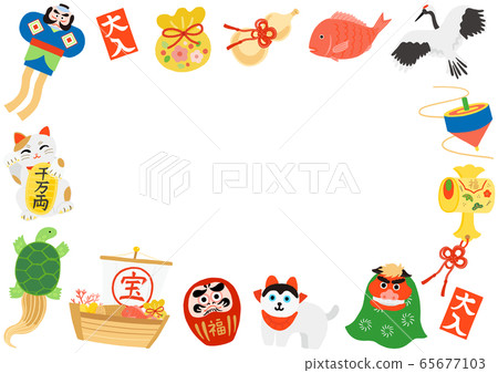 New Year lucky frame white background New Year lucky frame white background 65677103