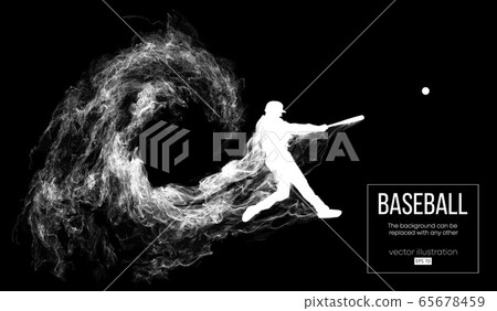 Abstract silhouette of a baseball player batter… - Stock Illustration