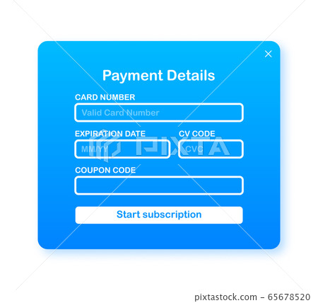 Online payment form. Online digital invoice on laptop. Vector illustration. 65678520