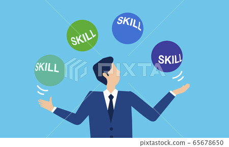 Business person who manipulates skills, illustration image of skill improvement, vector material 65678650