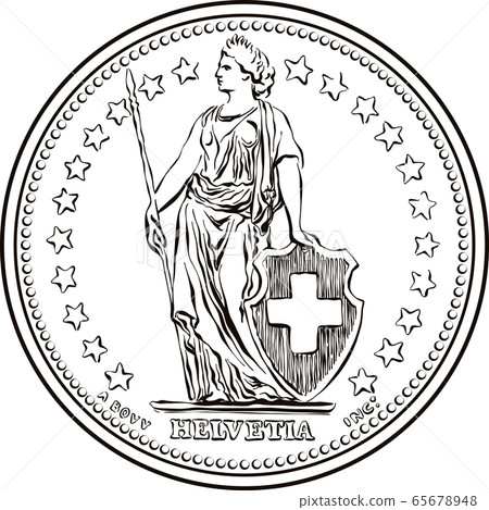 Swiss money one franc silver coin obverse Swiss money one franc silver coin obverse 65678948