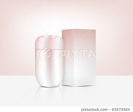 Bottle Mock up Realistic Rose Gold Beauty Cosmetic 65678984