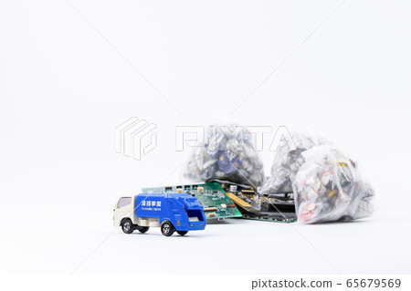 Garbage truck, garbage bag, garbage collection image Garbage truck, garbage bag, garbage collection image 65679569