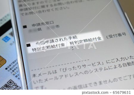 Apply online for a special fixed benefit of 100,000 yen on a smartphone 65679631