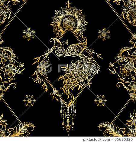 Eastern ethnic style mehendi, traditional indian henna pattern Eastern ethnic style mehendi, traditional indian henna pattern 65680320