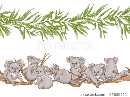 Koala bear seamless pattern. 65680321