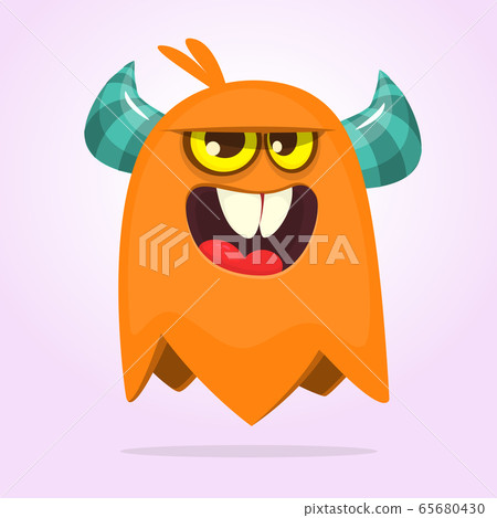 Funny cartoon flying monster. Vector illustration 65680430