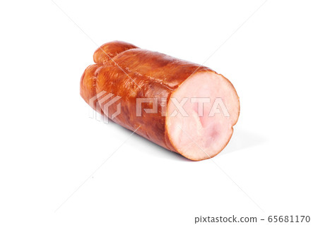 chicken meat roulade, isolated on a white background chicken meat roulade, isolated on a white background 65681170