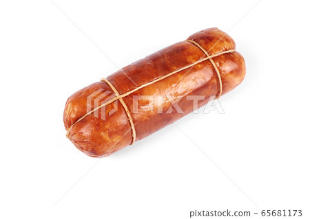 chicken meat roulade, isolated on a white background chicken meat roulade, isolated on a white background 65681173