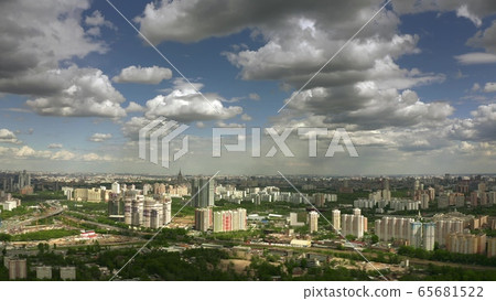 Aerial view of the southwestern part of Moscow, Russia. Residential districts of Ochakovo and Michurinsky avenue Aerial view of the southwestern part of Moscow, Russia. Residential districts of Ochakovo and Michurinsky avenue 65681522